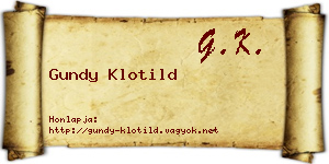 Gundy Klotild névjegykártya